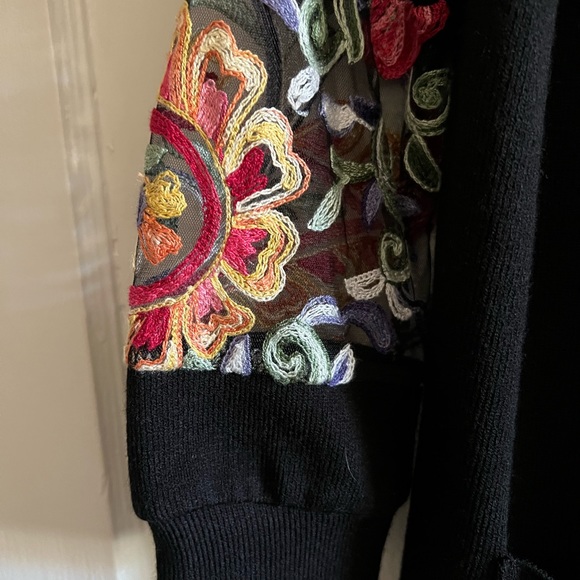 MILAN KISS Black and Pink Floral Open Cardigan Woman XL - Picture 13 of 14